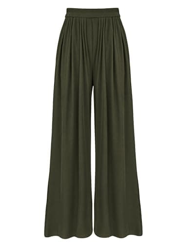 BTFBM Women's Casual Wide Leg Knit Trousers with Pockets