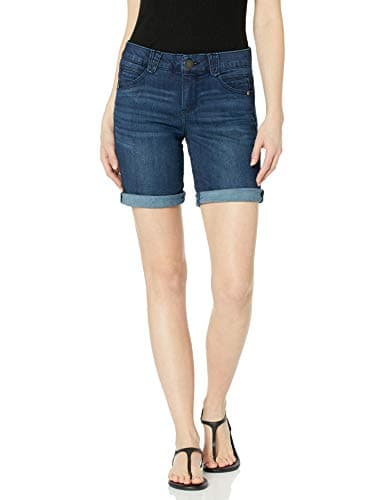 Democracy Women's Petite 6" Cuffed Denim Shorts
