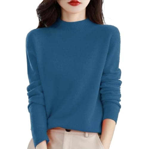 Trendy Women's Lightweight Cashmere Crew Neck Pullover