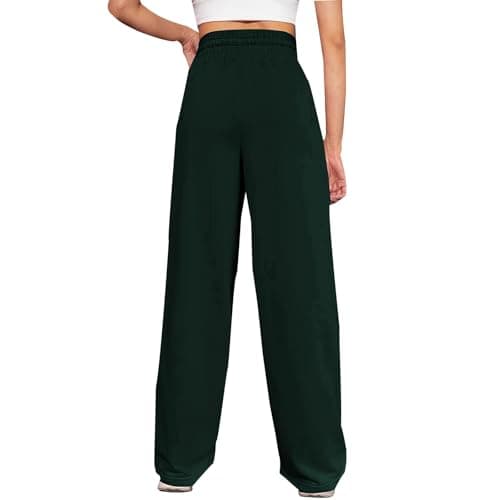Yxzogd Women's Wide Leg High-Waisted Elastic Sweatpants Spring Casual Trousers