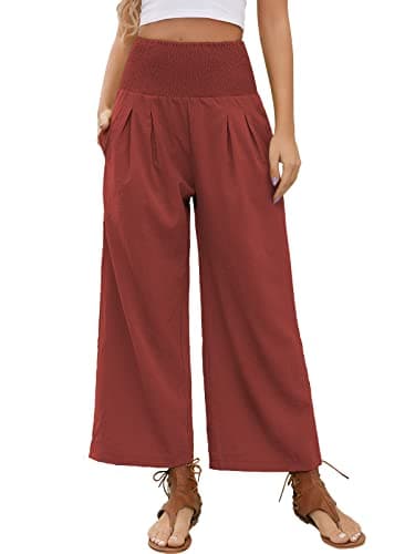 QIANXIZHAN Women's Cropped Wide Leg Palazzo Pants