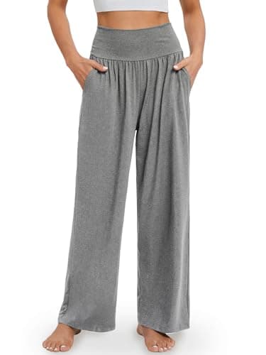 Gracyoga Wide Leg High Waisted Flowy Yoga Pants for Women