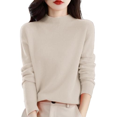 Trendy Women's Lightweight Cashmere Crew Neck Pullover