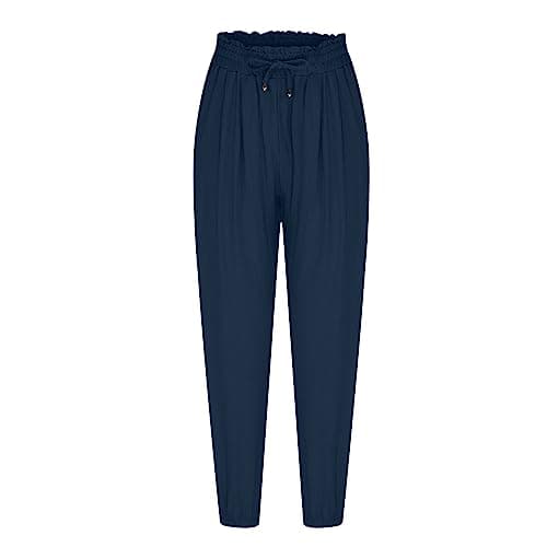 Yxzogd Women's 2025 High-Waisted Elastic Harem Pants with Pockets