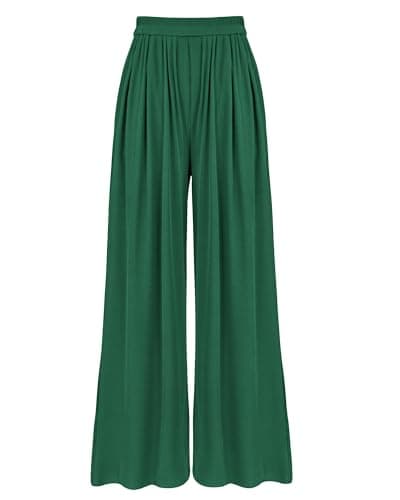 BTFBM Women's Casual Wide Leg Knit Trousers with Pockets