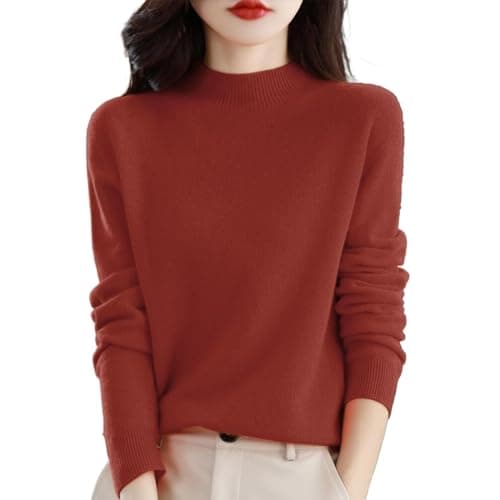 Trendy Women's Lightweight Cashmere Crew Neck Pullover