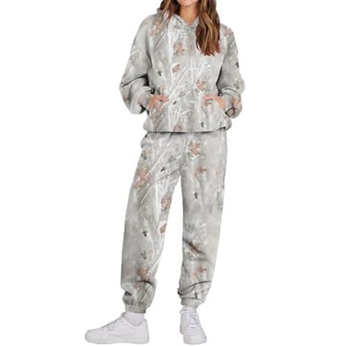 Weinexra Women's Camo Oversized Hoodie & Pants Set