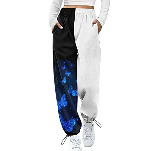 Y2K Aesthetic Women's High-Waisted Cinch Bottom Sweatpants with Pockets