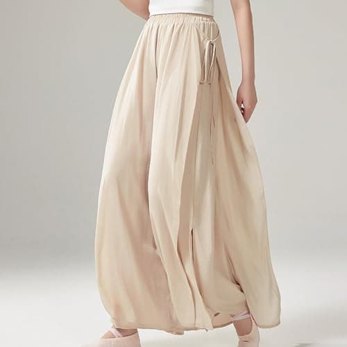 Women's Lightweight Pleated Palazzo Pants High Waisted Flared Trousers