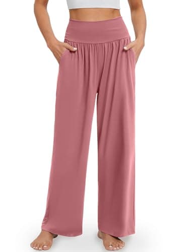 Gracyoga Wide Leg High Waisted Flowy Yoga Pants for Women