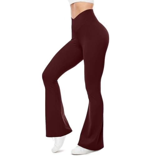 Women's High Waist Flare Yoga Pants with Pockets & Tummy Control