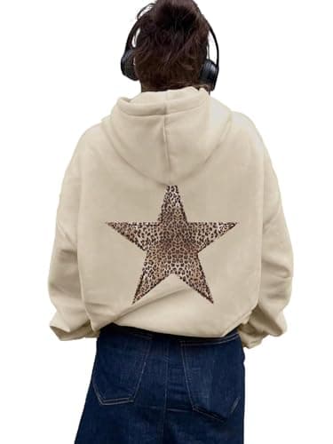 Cheetah Star Print Hoodie Sweatshirt for Women
