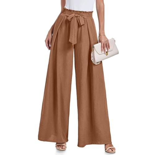 Yxzogd Wide Leg Tie Bow Palazzo Pants for Women Summer Casual Dressy