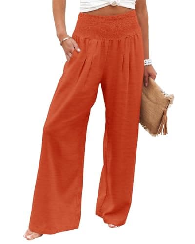 Women's Summer Mix Cotton Linen Palazzo Pants