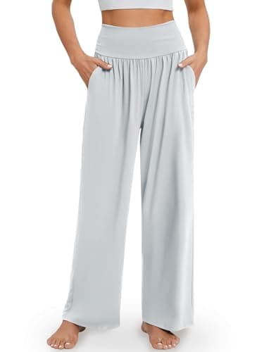 Gracyoga Wide Leg High Waisted Flowy Yoga Pants for Women