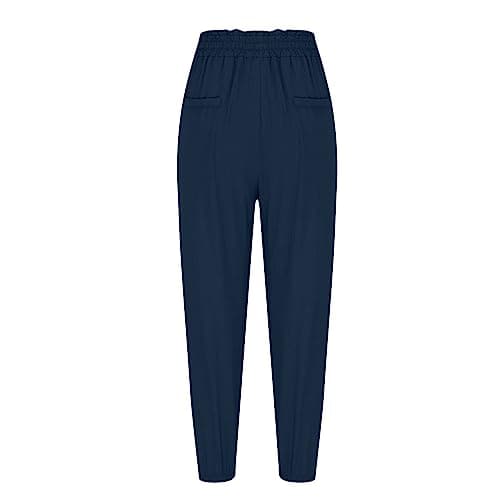Yxzogd Women's 2025 High-Waisted Elastic Harem Pants with Pockets