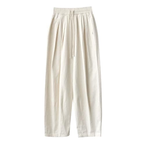 Yxzogd Flowy High-Waisted Wide Leg Cotton Linen Palazzo Pants