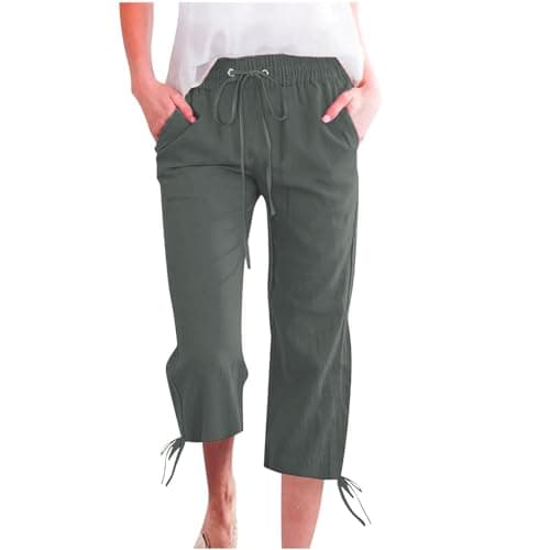 Summer 2024 High-Waisted Wide-Leg Capri Pants for Women