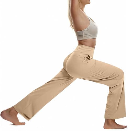 Yxyzogd Wide Leg High Waisted Yoga Pants for Women Tummy Control with Pockets