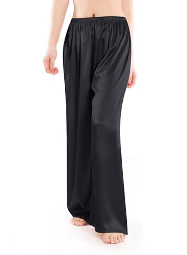Wantschun Women's Wide Leg Satin Silk Pajama Pants