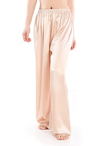 Wantschun Women's Wide Leg Satin Silk Pajama Pants