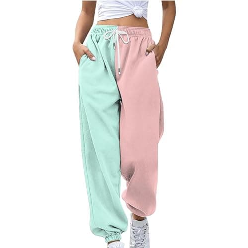 Y2K Aesthetic Women's High-Waisted Cinch Bottom Sweatpants with Pockets
