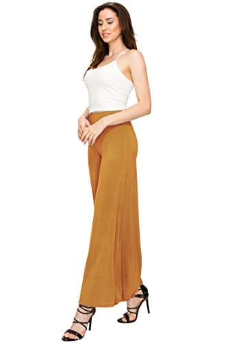 Solid Casual Comfy Stretchy Wide Leg Palazzo Lounge Pants for Women