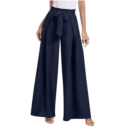 Yxzogd Wide Leg Tie Bow Palazzo Pants for Women Summer Casual Dressy