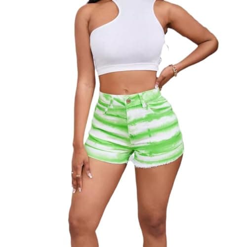 CME SHOWU Women's Blue Ripped Denim Shorts for Summer