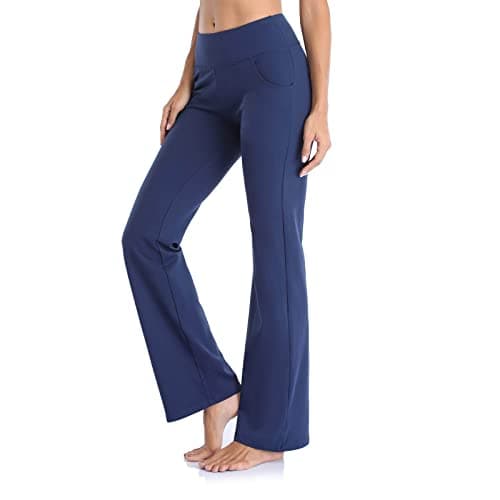 Women's High Waist Flare Yoga Pants with Pockets & Tummy Control