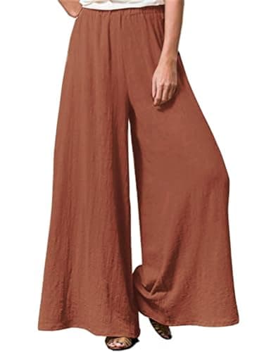 Hisanny Plus Size Wide Leg Linen Pants with Pockets L 5XL