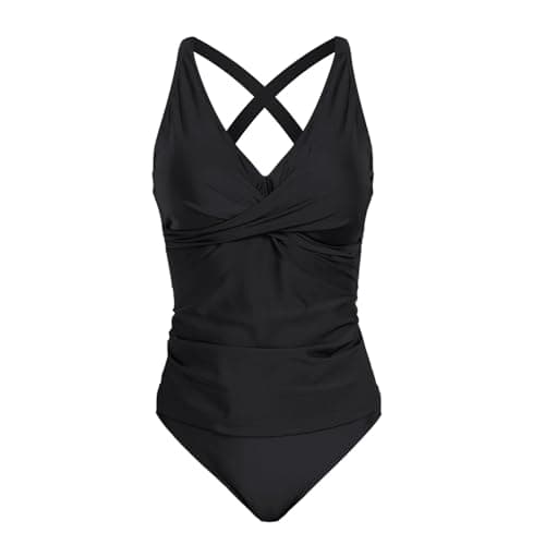 LCMTWX Tummy Control Solid Color Swimsuit for Women