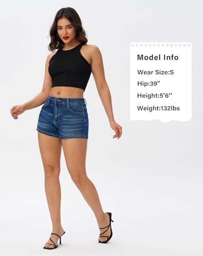 Rosswear Women's Casual Summer High-Waisted Denim Shorts