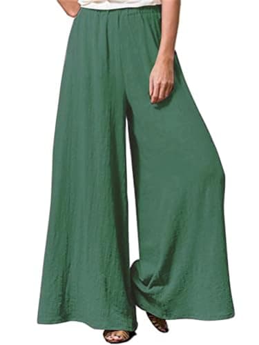 Hisanny Plus Size Wide Leg Linen Pants with Pockets L 5XL