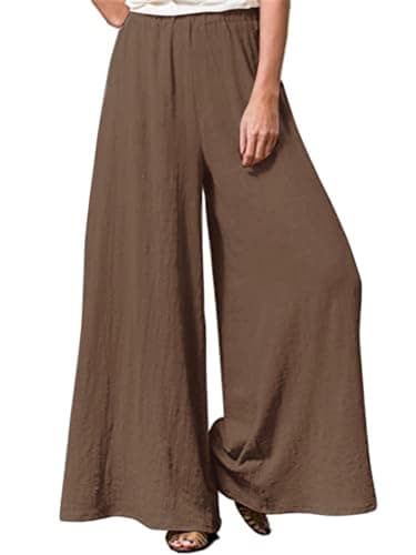 Hisanny Plus Size Wide Leg Linen Pants with Pockets L 5XL