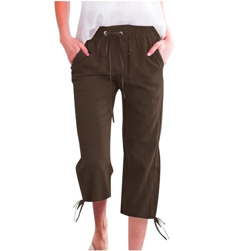 Summer 2024 High-Waisted Wide-Leg Capri Pants for Women