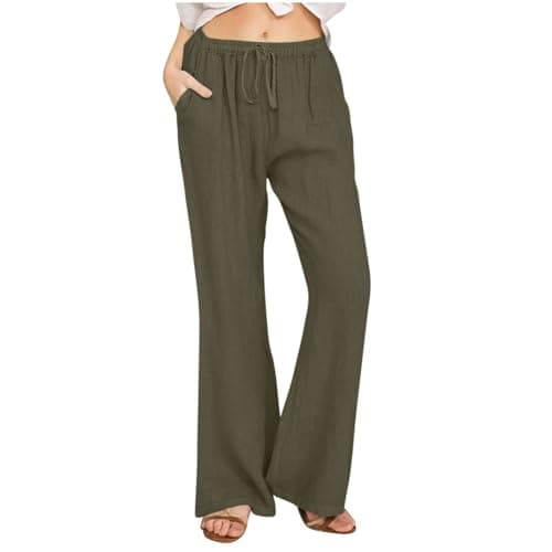 Yxzogd Women's High-Waisted Loose Palazzo Pants with Pockets