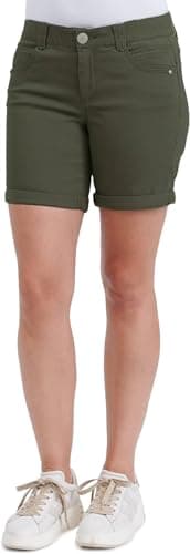 Democracy Women's Petite 6" Cuffed Denim Shorts