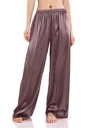 Wantschun Women's Wide Leg Satin Silk Pajama Pants