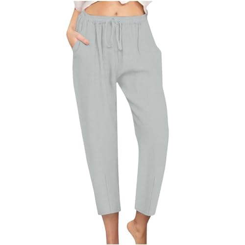 High Waisted Drawstring Tapered Palazzo Pants for Women