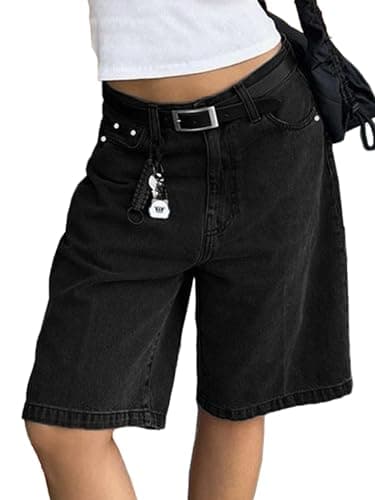EMMIOL Women's Baggy Jean Jorts Mid-Low Waisted Denim Shorts