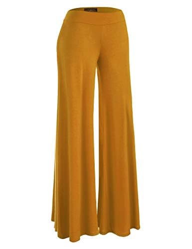 Solid Casual Comfy Stretchy Wide Leg Palazzo Lounge Pants for Women