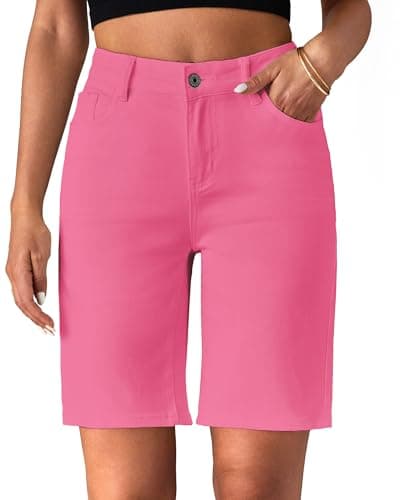 Luvamia High-Waisted Bermuda Jean Shorts for Women