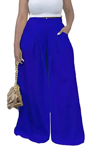Miiyana Plus Size High Waisted Wide Leg Palazzo Trousers