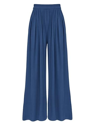 BTFBM Women's Casual Wide Leg Knit Trousers with Pockets
