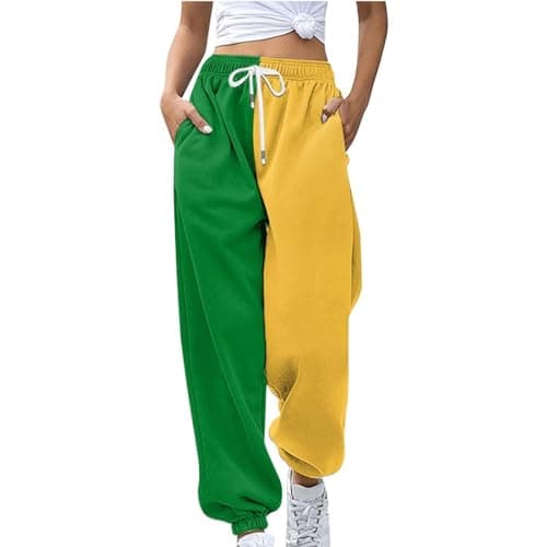 Y2K Aesthetic Women's High-Waisted Cinch Bottom Sweatpants with Pockets