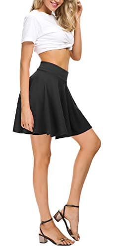 EXCHIC Women's Stretchy Flared Mini Skater Skirt