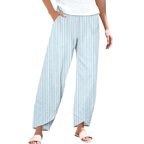 Elastic Waisted Comfortable Women's Crop Pants
