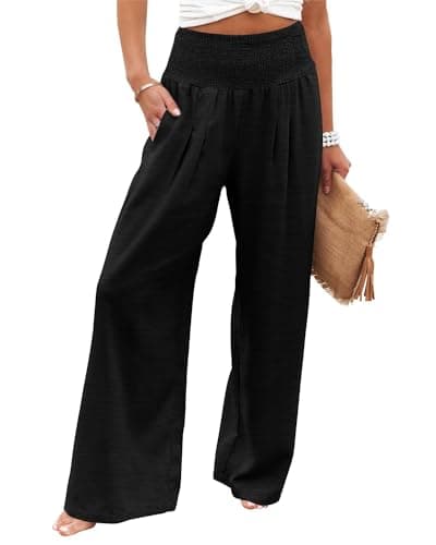 Women's Summer Mix Cotton Linen Palazzo Pants