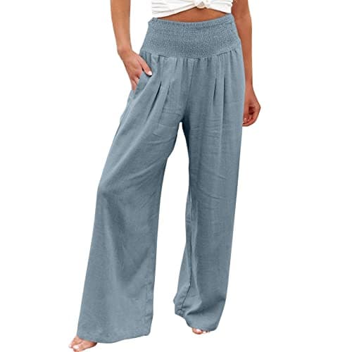 Flowy Wide Leg Palazzo Pants for Women